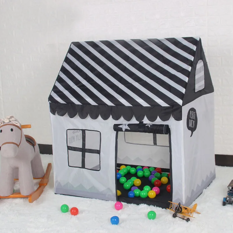 Крытый Открытый небольшой шатер игрушечный дом портативный складной океан мяч бассейн симулятор дом черный и белый шатер подарок детские игрушки