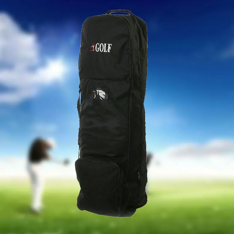 

Flight Travel Golf Bag Protective Carrying Coverall Cover Carrier with Wheels