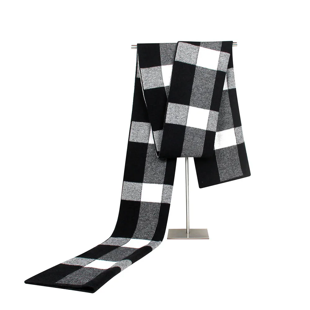 Black Men Scarf FS бренд джентльмен британский плед кашемир шарфы для женщин зима для мужчин платок средства ухода за кожей шеи защиты теплые пашмины шаль - Цвет: Black Men Scarf