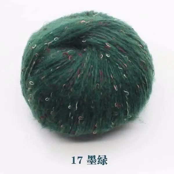 High quality 5pcs*50g soft colorful plush silk mohair yarn for knitting Crochet baby yarn weaving sewing thread X5116 - Color: 17
