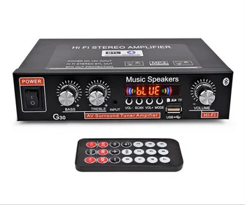 

G30 12V 220V 2 CH Bluetooth Mini HiFi Stereo Amplifier Audio Home Amplifier USB SD FM Radio Power Stereo Home Car Amplifier