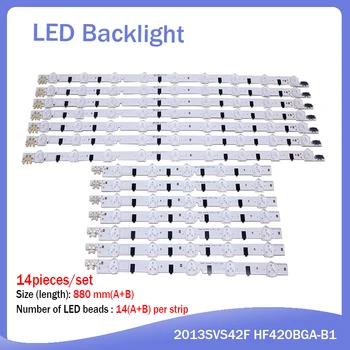 

14pcs/set LED backlight strip for Samsung UE42F5300 D2GE-420SCB-R3 D2GE-420SCA-R3 2013SVS42F CY-HF420BGAV1H BN96-25306A 25307A