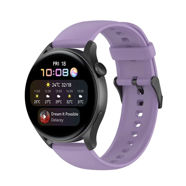 20mm 22mm Silicone watch strap For Samsung Gear S3/Active2/Huawei GT2 /Amazfit bip/Fossil Q/POLAR ignite Vantage M2 wristband xyst-purple