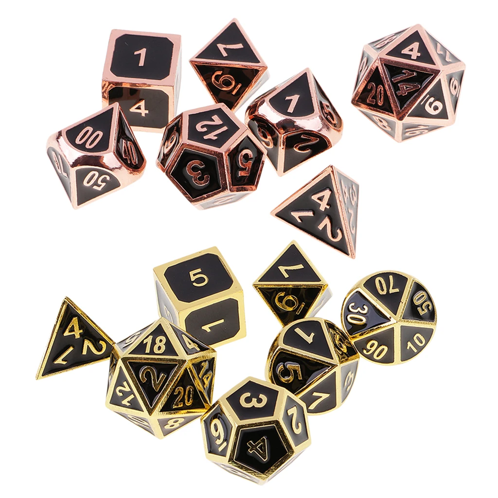 7pcs Polyhedral D4 D6 D8 D10 D12 D20 Sided Dice Set Digital Dices for DND D&D RPG Roleplaying Games Party Supplies
