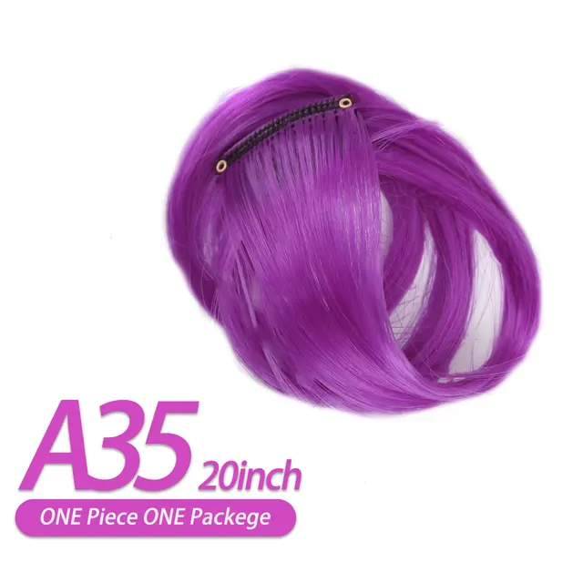 AIYEE Hair Extensions Pure RainBow Hairpiece Clip In Hair Piece Synthetic Long Straight Ombre Pink Red Rainbow Hair Piece A35