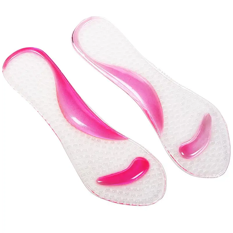 

BEAU-Women Ball of Foot Arch Metatarsal Insole Support Cushion Pad Heel transparent+pink
