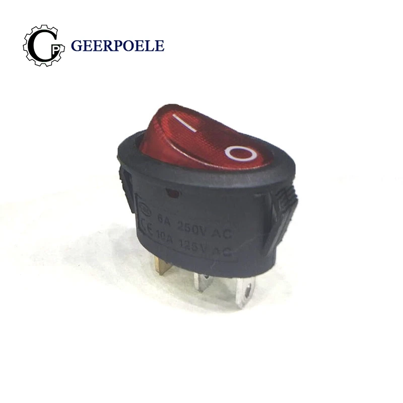 

5 pcs/lot switch switch 250V 6A Boat Switch Oval Light 2D Snap-in SPST ON/OFF Rocker Position Switch LED