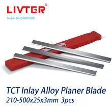 

LivterTCT Alloy Surface Planing Knife Woodworking Power Tool Blade For Surface Planing Machine 210mm to 500mm 25mm