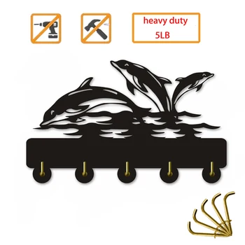 

1 piece Dolphin Sign Design Modern Wall Hooks key Hooks Hanger Household Decor Robe Hook bedroom Hanger door Hooks