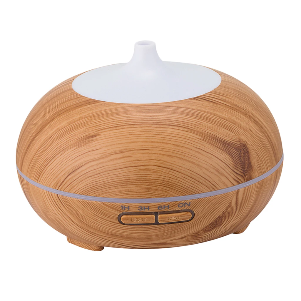 500ml Wood Grain Aroma Diffuser Auto Shut-Off Humidifier Air Purifier -A