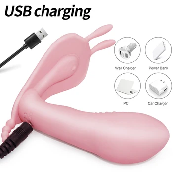 Remote Control Rabbit Panties Vibrator Wearable Dildo Sex Toys For Women Vagina G Spot Massager Clitoris Stimulator Masturbator 4