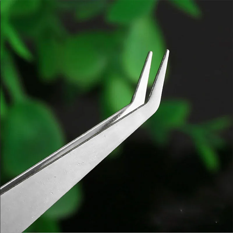 Tweezers 2PCS Stainless Steel Eyebrow Craft Jewelry Curved Pointed Tips Precision Picking Tool