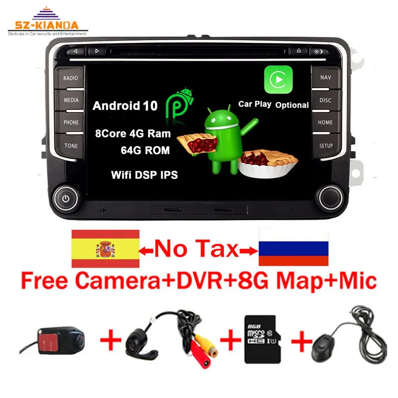 Автомобильный радиоприемник RCD360 RNS 510 RCD330 Android 10 для VW Golf 5 6 Jetta MK5 MK6 Tiguan CC Polo Passat Wifi 3G