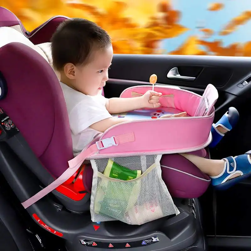 Baby Car Tray Plates Portable Waterproof Eating Table Desk Multi-functionfor Kids Safety Seat Children Toys Storage Holder Gift