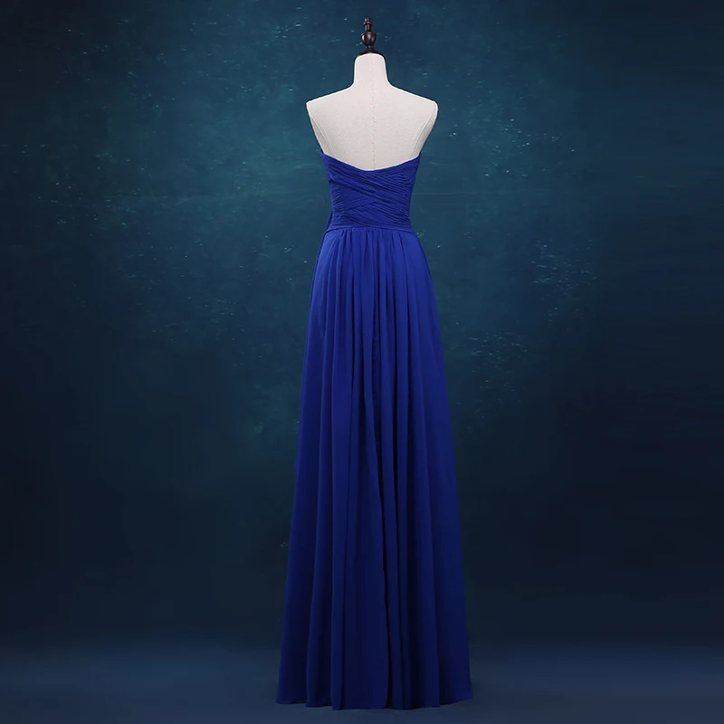 Vestidos Королевский синий шифоновое официальное платье длина до пола милое длинное реальные фотографии плиссированные платья подружки невесты