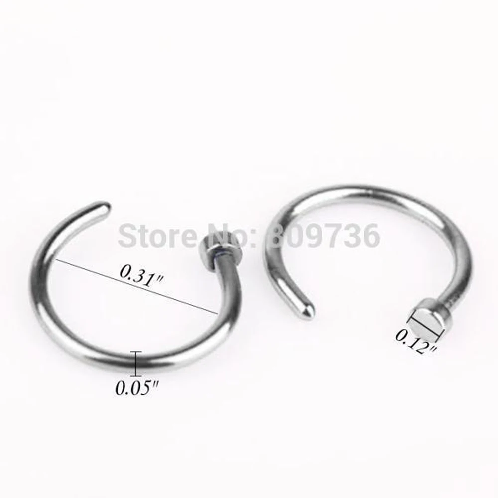 Piercing Jewelry Fake Nose Clip Stud Rings 316L Stainless Steel 6 8 10 12mm For Women 5PCS