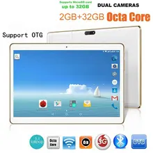 10.1 Cal Tablet PC RAM ROM 2 + 32GB na dwie karty sim Dual Standby podwójny aparat 4.0 telefon Tablet z Wifi