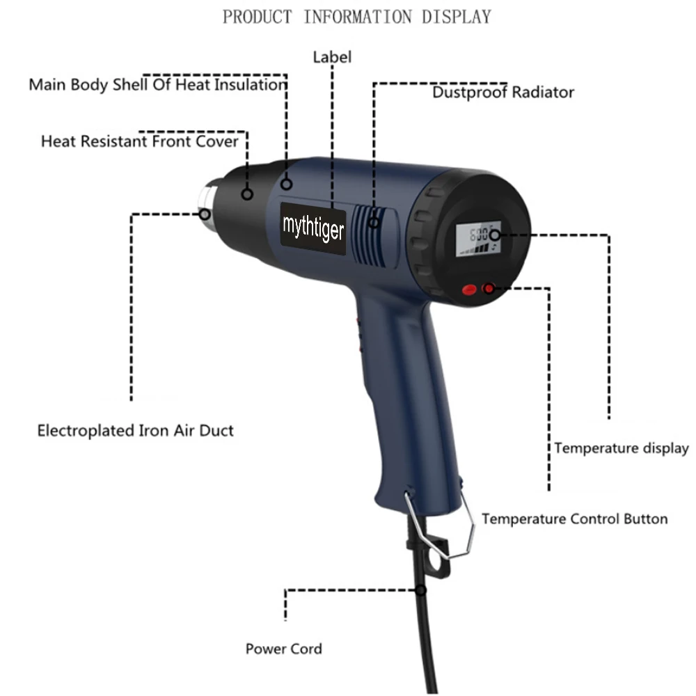 best electric paint sprayer 2021 NEW 2000W 220V EU Industrial Electric Hot Air Gun Thermoregulator Heat Guns  Shrink Wrapping Thermal power tool nail gun for wood