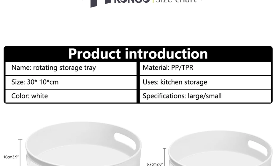 360 Rotating Storage Tray Multi-Functional Set Of 2