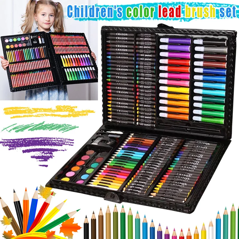 1 Set Kids Drawing Painting Art Box Set Colored Pencils Portable for Children Beginner Painting Drawing Tool Supplies Stationery