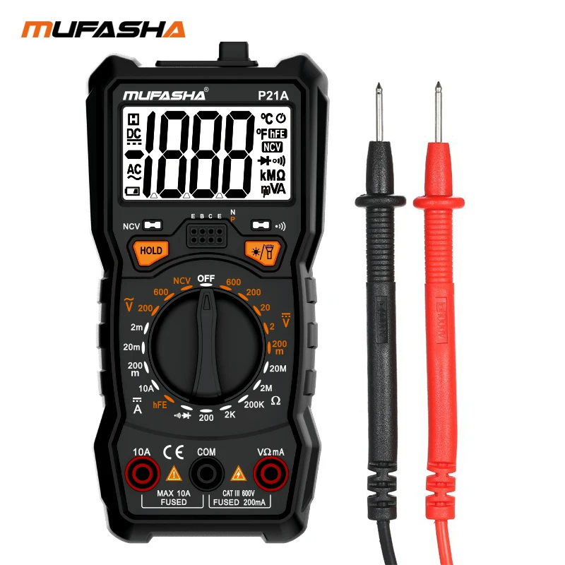 Мультиметр MUFASHA True RMS 6000 отсчетов цифровой мультиметр AC/Φ высокоточный