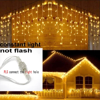 

Outdoor Christmas Light Waterproof Drop 8m/48m 0.4-0.6m LED Curtain String Garden Mall Decorative Lamp