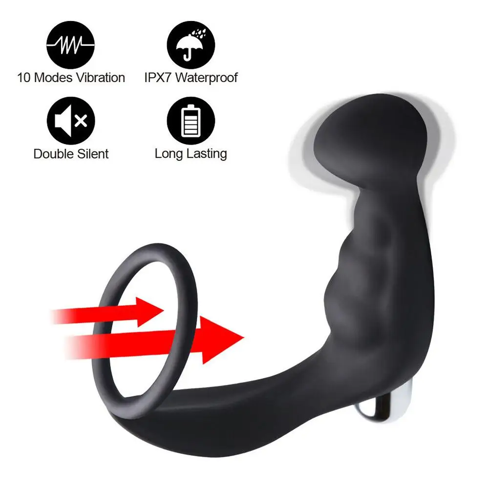 10 Speed USB Prostate Massager Vibrator Electric Masturbation Toys for Men Penis Enhancing Vibro-ring AdultS Male Sex | Красота и