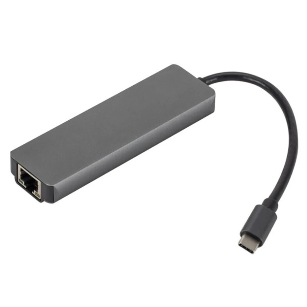 USB C до 4K HDMI Rj45 USB 3,0 type C порт зарядки 5 в 1 концентратор гигабитный Ethernet Lan адаптер Macbook Pro Thunderbolt 3