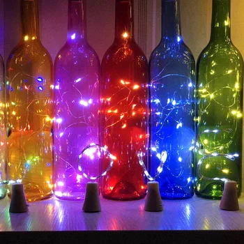 

10LEDs Solar Wine Bottle Lights Christmas Holiday Waterproof Copper Wire Decorative led light string