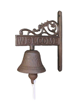 

Antique Style Cast Metal Hanging Door Bell Wall Mounted Welcome Doorbell Farm Yard Chime Farmhouse Wall Decor