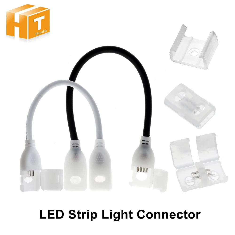 2Pin 4pin Middle connector for 220V 110V Single color/RGB led strip light Straight Corner Connector Fixed Buckle Clip Holder afbeelding