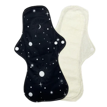 Assorbenti mestruali riutilizzabili in tessuto Mama per donna, assorbenti lavabili, bambù organico, periodo di flusso molto pesante, taglia 13", 1 pezzo 1