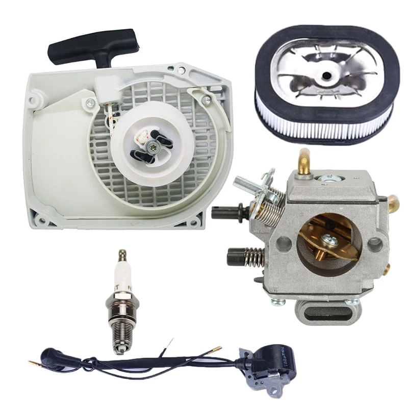 

Carburetor Recoil Starter Air Filter Spark Plug Ignition Coil Kit Uitable For Stihl 044 046 MS440 MS460 Chainsaw
