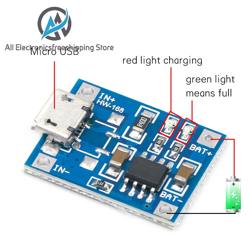 10 шт. TP4056 1A Lipo зарядное устройство модуль литиевая батарея DIY микро порт микрофон