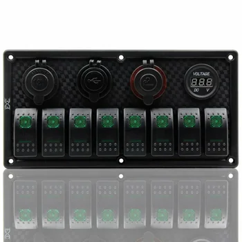 

Part Toggle Switch Panel Car 3.1A Dual USB Switch Panel Green LED Voltmeter