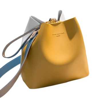 

Splicing Bag Ladies Shoulder Bag Women'S Messenger Bag Large Capacity Ladies Handbag Yellow