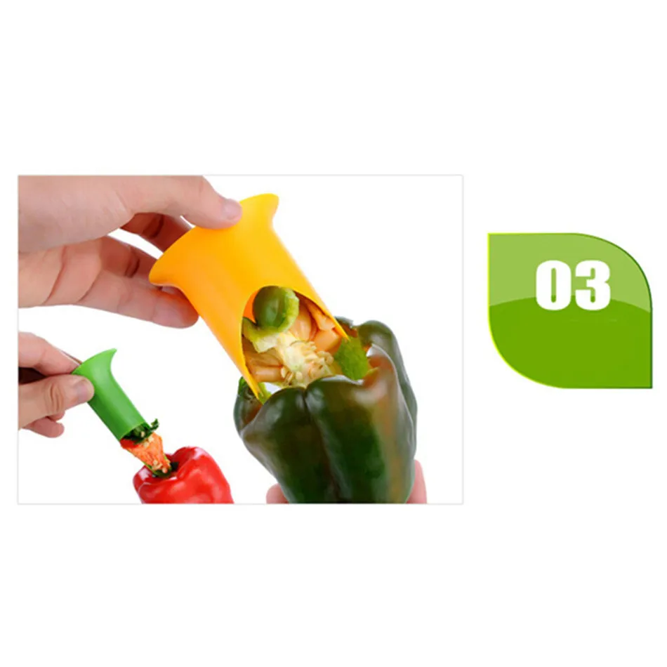 2в1 перец чили колокольчик Jalapeno Corer Seed Remover зеленый перец Чили резак коронщик овощечистка фруктов кухонная утварь