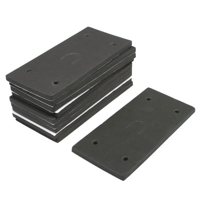 

10 Pcs Rectangle Adhesive Foam Replacement Sander Back Pad Mat Black