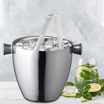

VOGVIGO New High Quality Stainless Steel Thickened Ice Bucket Wine Cool Champagne Cooler Ice Bucket for Hotel Bar KTVs