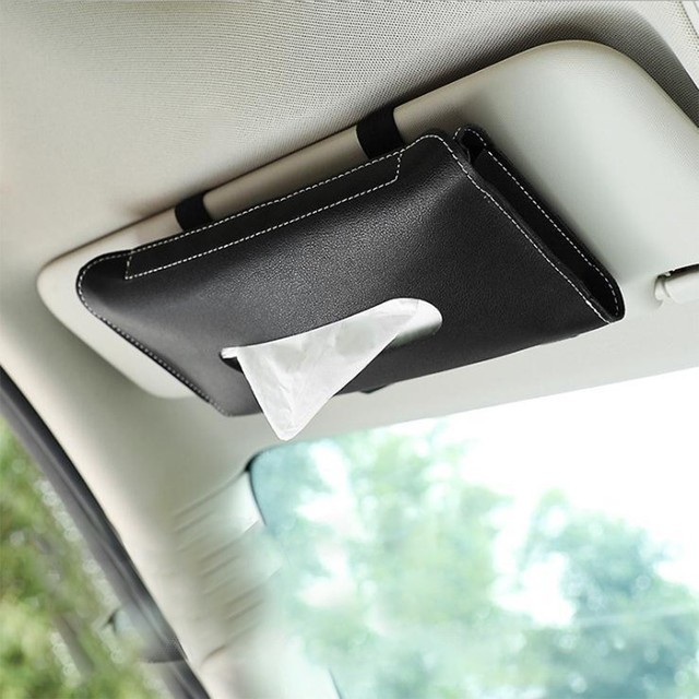 Holder Interior Storage Decoration Leather Tissue Organizer Box Blue White Fashion