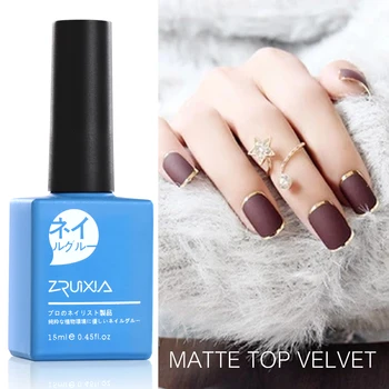 

1pc ZRUIXIA Soak Off Gel Nail Polish Velvet Rubber Matte Gloss Base Top Coat Primer 15ml