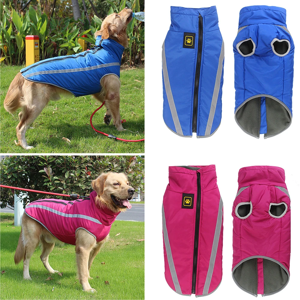 Зимняя одежда для больших собак, водонепроницаемые теплые куртки для ...