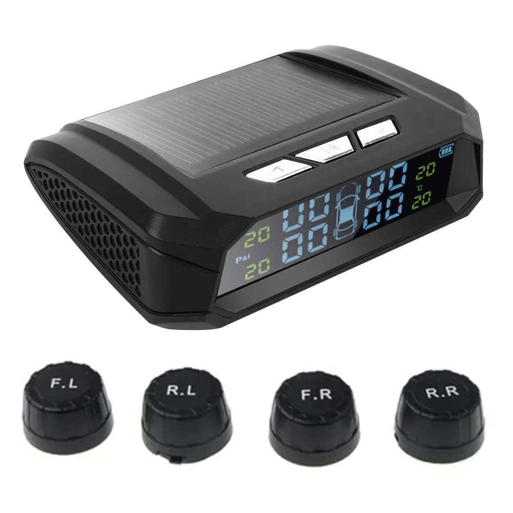 Сигнализация давления в шинах Авто 4 шт. датчик TPMS контроль давления в шинах Солнечная энергия USB транспортные средства в режиме реального времени дисплей лобовое стекло