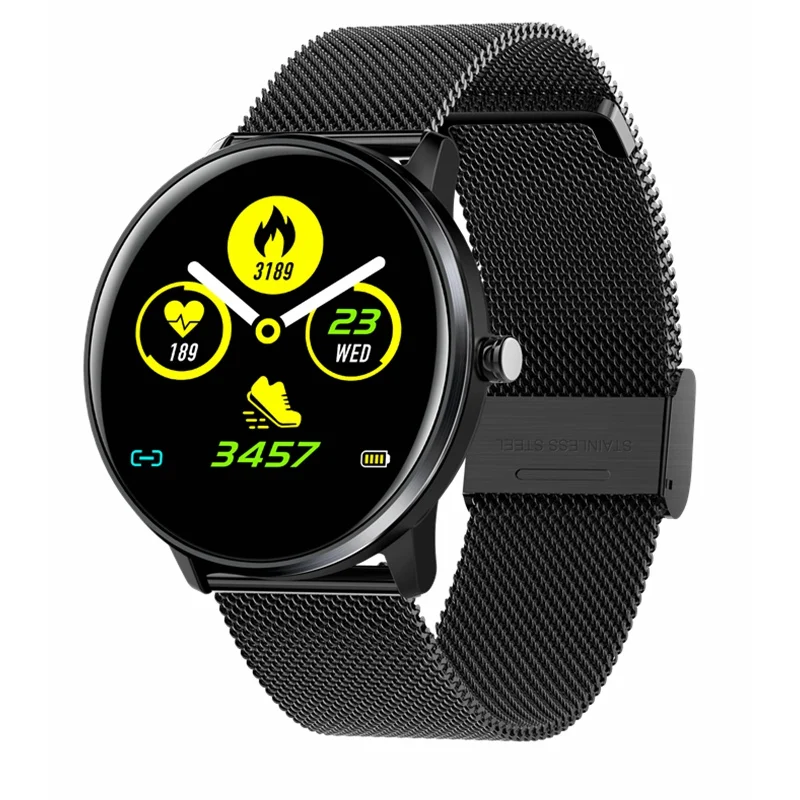 LYKRY MX6 Смарт-часы для женщин и мужчин полный сенсорный экран фитнес-трекер монитор сердечного ритма IP68 Водонепроницаемые часы для xiaomi huawei - Цвет: black steel