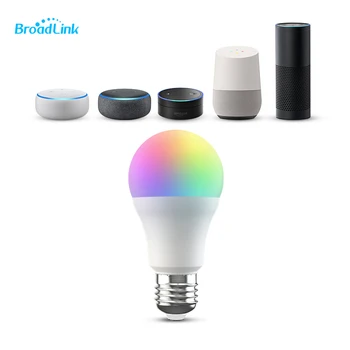 

Broadlink LB27 R1 Smart Wifi Bulb No Hub Required, Dimmable E27 10W RGBCW LED Smart light,Compatiable with Google home Alexa