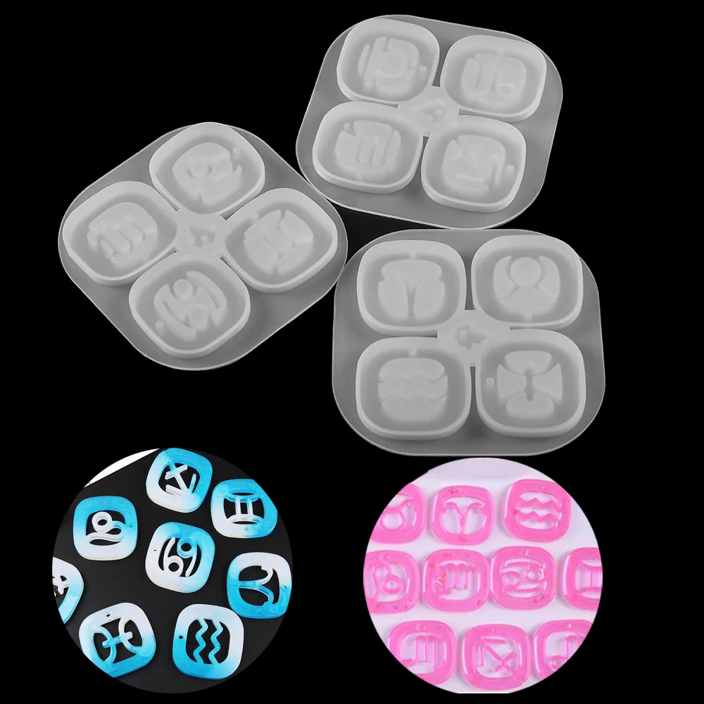 

1pcs 12 constellation Pendants DIY Resin Decorative Craft Jewelry Making Mold Silicone Mould Resin Silicone Molds For DIYJewelry