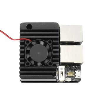 

Mini Router Cooler Black Aluminum Alloy Mini Router Heat Sink For NanoPi R1S R2S Router Cooling Cases With Mini Fan