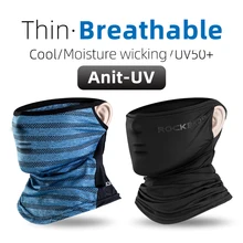 ROCKBROS — Masque anti-UV et anti-transpiration, modèle Summer Ice Silk Cycling, bandana pour la course, respirant, protection solaire, écharpe de sport