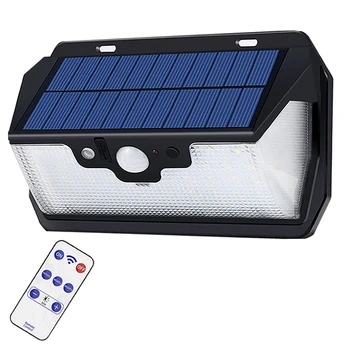 

55 Led-Solar-Garden-Wall-Light Remote-Control Motion-Sensor USB Rechargeable Three-Modes Outdoor 3 side Lighting