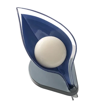 

Cute Soap Dish Universal Home With Sucker Leaf Shape Bathroom Decor Kitchen Storage Holder Draining No Drilling Anti Slip ABS